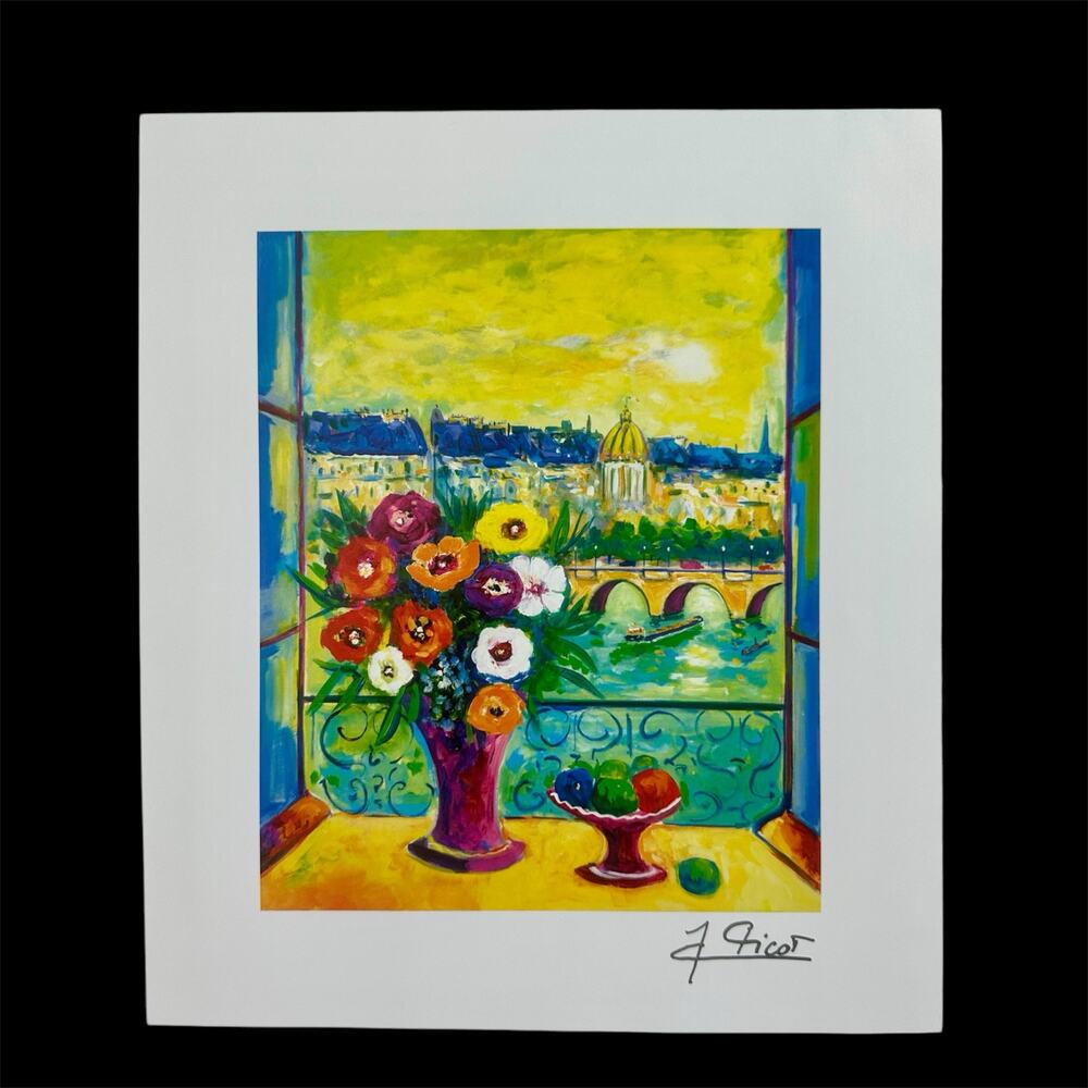 Jean Claude Picot La Fenetre ouverte 11.5" x 10" Lithograph Park West COA